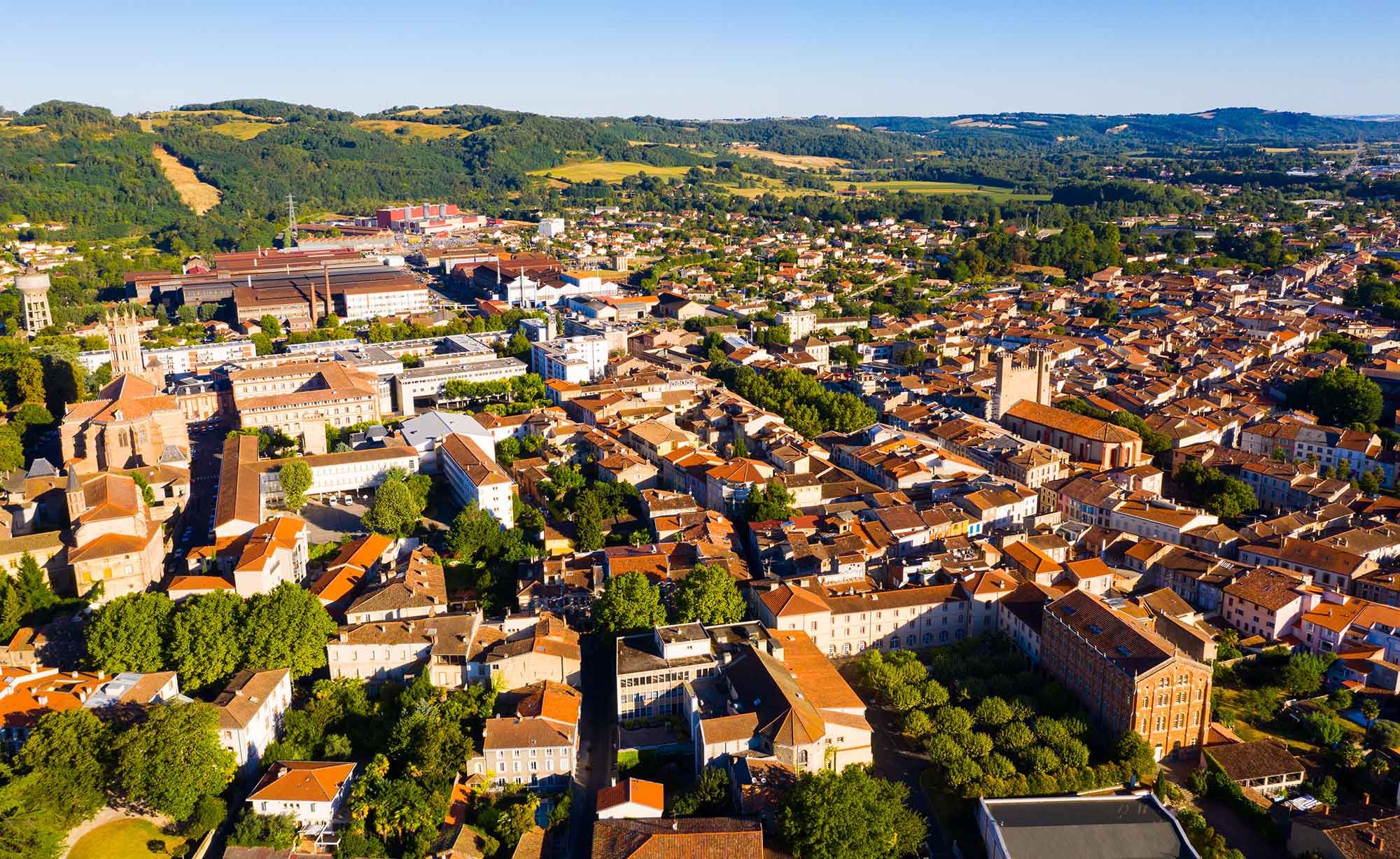 La ville de Pamiers en Portes d’Ariège Pyrénées.